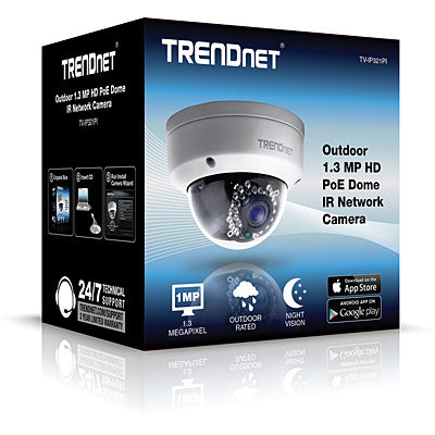 Trendnet Indoor / Outdoor 1.3 MP HD PoE Dome IR Network Camera