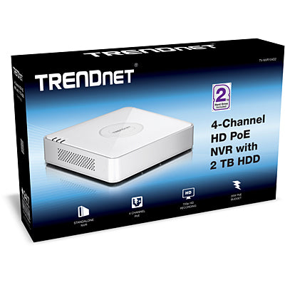 Trendnet 4-channel HD PoE NVR + 2TB Hard Drive