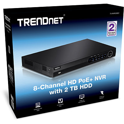 Trendnet 8-channel HD PoE NVR + 2TB Hard Drive