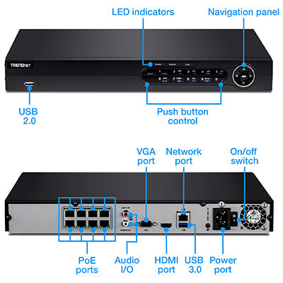 Trendnet 8-channel HD PoE NVR