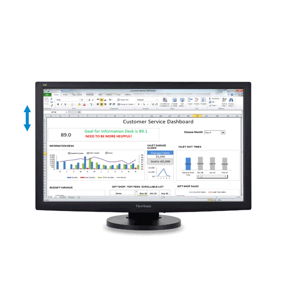 View Sonic - 22" FHD LED Monitor with VGA DVI port and Full Ergonomic Stand