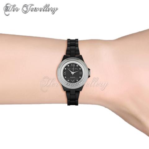 Hip Watch (Black) - Crystals from Swarovski®