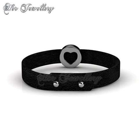 Heart Leather Bracelet - Crystals from Swarovski®