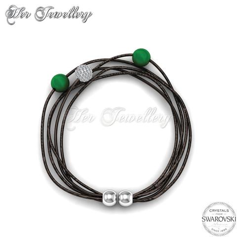 Leather Bracelet (Green) - Crystals from Swarovski®