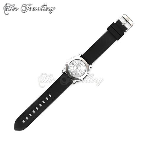 Happy Watch (Black) - Crystals from Swarovski®