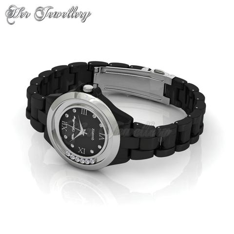 Hip Watch (Black) - Crystals from Swarovski®