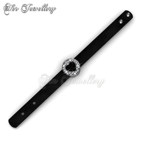Heart Leather Bracelet - Crystals from Swarovski®