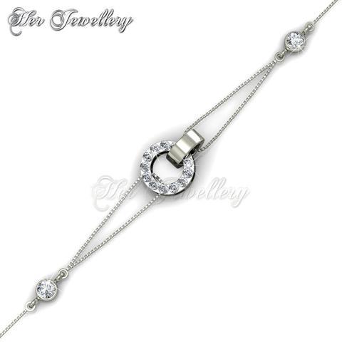 Circle Me Bracelet (White Gold) - Crystals from Swarovski®