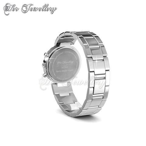 Sporty Metallic Watch - Crystals from Swarovski®