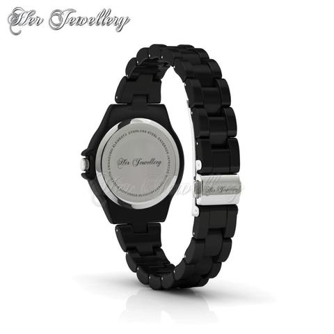 Hip Watch (Black) - Crystals from Swarovski®