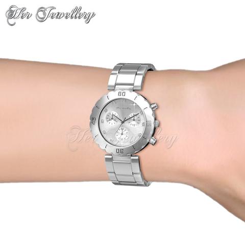 Sporty Metallic Watch - Crystals from Swarovski®