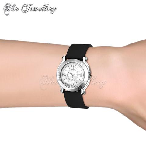 Happy Watch (Black) - Crystals from Swarovski®