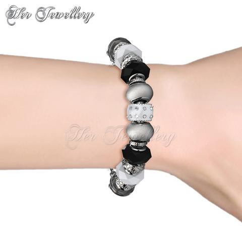 Charm Bracelet (Black) - Crystals from Swarovski®