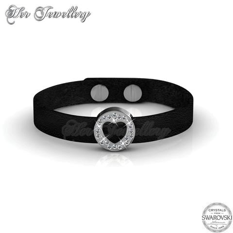 Heart Leather Bracelet - Crystals from Swarovski®