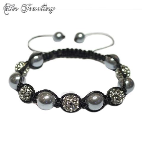 Shamballa Pearl Bracelet (Grey)
