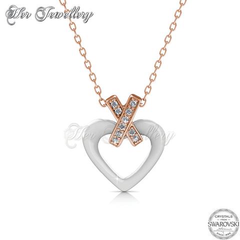 Heart Ceramic Pendant (White) - Crystals from Swarovski®