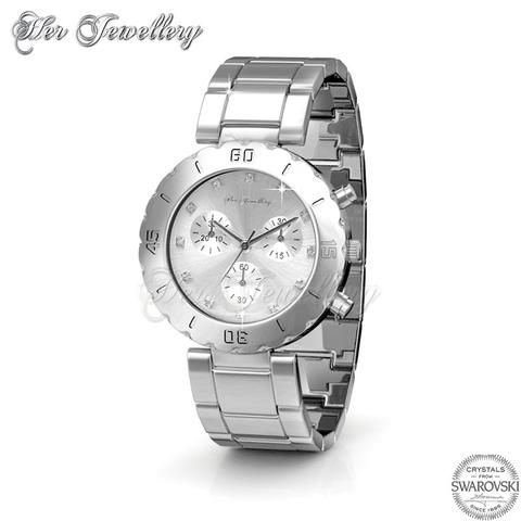 Sporty Metallic Watch - Crystals from Swarovski®