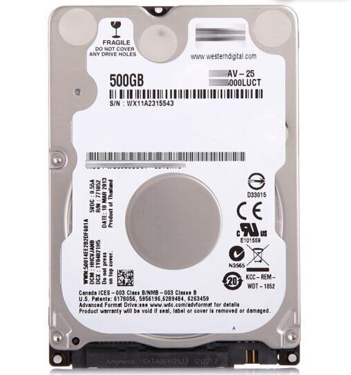 Western Digital 2.5" Int HDD 500GB (AV-25)*