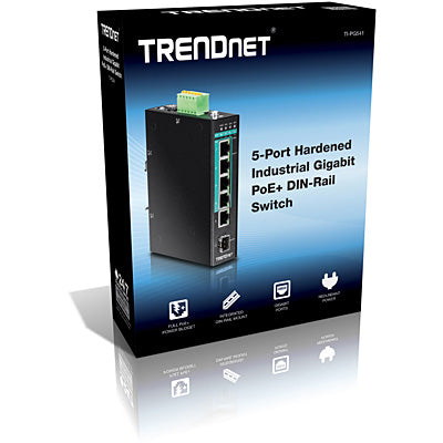 Trendnet 5-Port Hardened Industrial Gigabit PoE+Switch